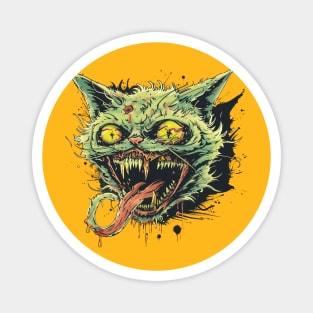 Creepy Cat Zombie Magnet